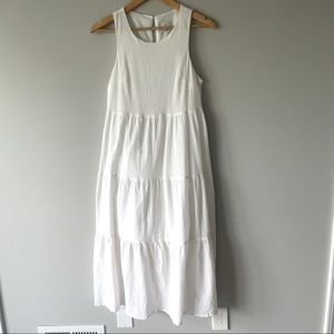 A New Day White Cotton Tiered Dress